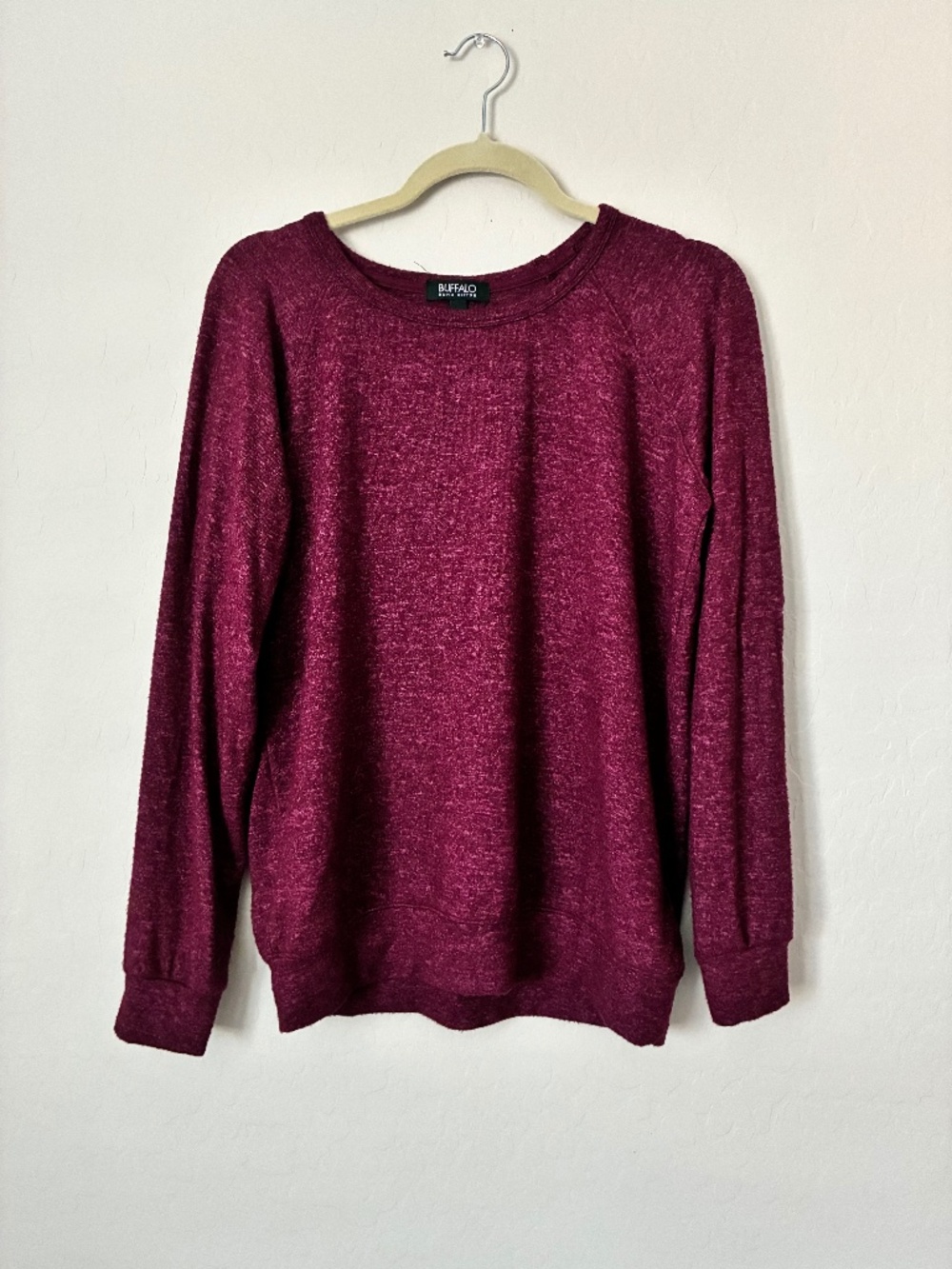Buffalo David Bitton Burgundy Marled Crewneck Pullover Size Small